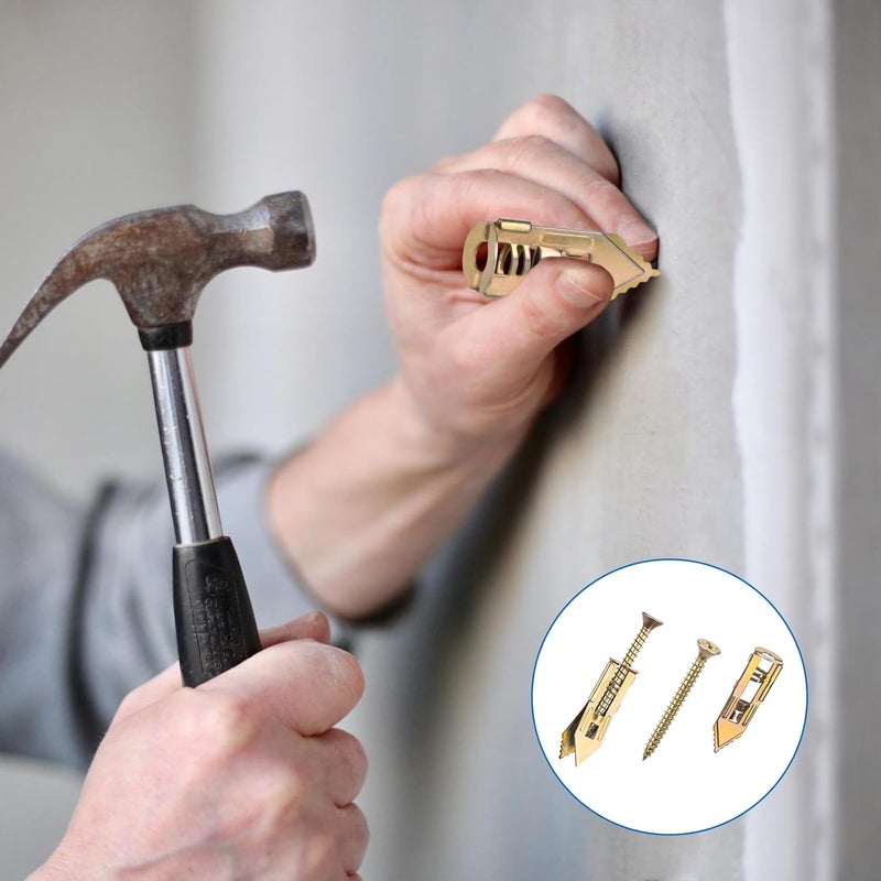 Vmuter 90 Pcs Self-Drilling Drywall Anchors with Screws Kit, Zinc Plated Steel, Easy Application No Drill or Holes in Wall, 45 Anchors and 45 Screws - Image 5
